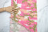 Pink Camouflage on Maze Like Fabric Texture Woven Fabric Remnant 2.75 yards